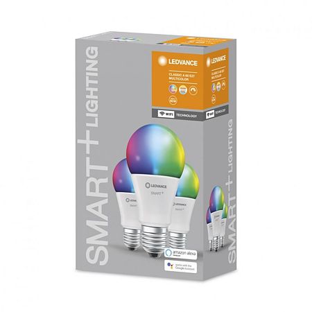Set 3 Becuri LED Osram Smart WIFI A60, para, E27, 9 W, 806 lm, lumina variabila 2700 - 6500 K Set 3 Becuri LED Osram Smart WIFI A60, para, E27, 9 W, 806 lm, lumina variabila 2700 - 6500 K