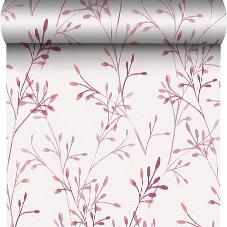 Tapet vinil Phoenix, model vegetal, roz, 10.05 m x 53 cm