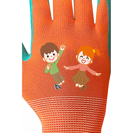 Manusi protective copii Neo Tools, latex, portocaliu/verde, marimea 3