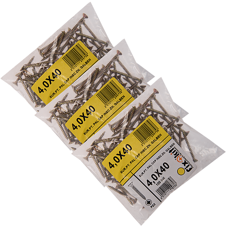 Set holsuruburi, cap inecat, otel zincat, 4 x 40 mm, 100 bucati