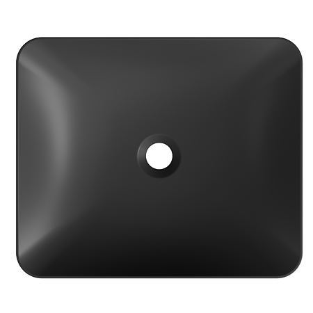 Lavoar dreptunghiular Marmite WB 450C Octavia, din compozit mineral, fara preaplin, montaj pe blat, negru mat, 450 x 380 x 105 mm