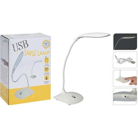 Lampa de birou, plastic, alb, inaltime 44 cm Lampa de birou, plastic, alb, inaltime 44 cm