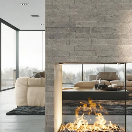 Piatra decorativa Modulo Nomad, exterior/interior, montaj fara rost tip placa cu placa, nuante de gri,37 x 10 x 2 cm