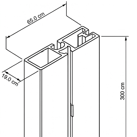 Profil vertical Sclim, aluminiu, negru, 3 m