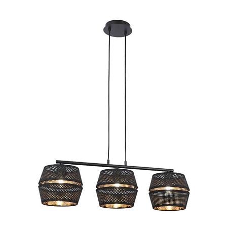 Suspensie Klausen Freya SP3, KL113021, 3 x E27, negru-auriu
