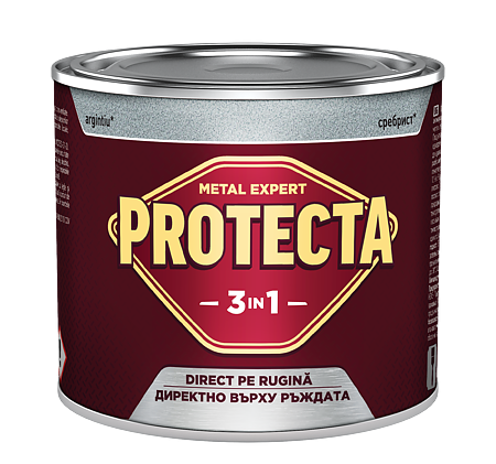 Vopsea alchidica/email Protecta 3 in 1, argintiu, interior/exterior, 0,5 L