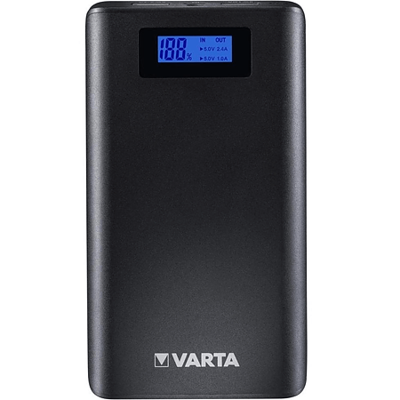 Baterie externa Varta LCD Power Bank 7800mAh, display LCD, port USB 2.4A si USB 1A, 192 g, Li-Ion, 80 x 105 x 22 mm