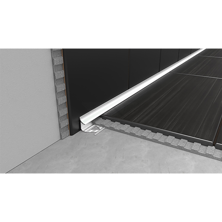 Profil aluminiu de colt interior pentru gresie si faianta Set Prod S96 bronz, PVC moale, 10 x 2500 mm