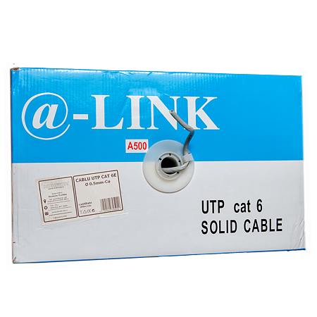 Cablu UTP cat6 ICME Ecab, 4 perechi, 24 AWG, nemufat, rola 305 m