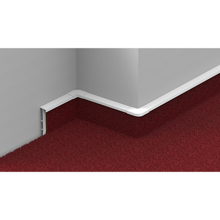 Set colturi plinta mocheta Set Prod N25474, polimer dur, alb, 50 x 14 mm, 10 bucati/set