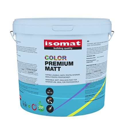 Vopsea lavabila interior Isomat Premium Color Matt, alb, 25 l