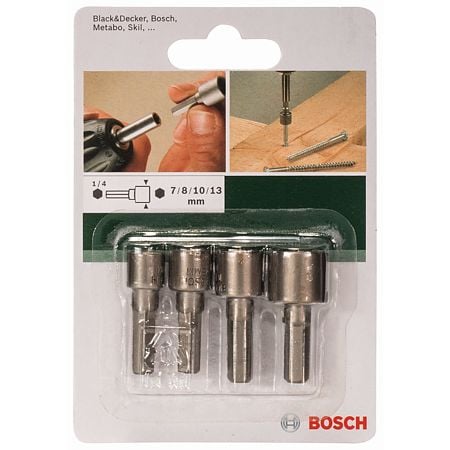 Set 4 chei tubulare Bosch, 1/4", 7 - 13 mm