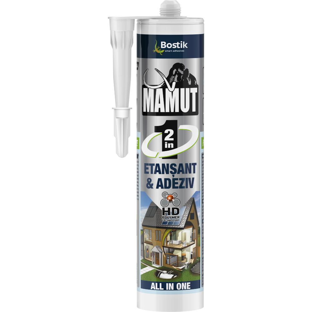 Etansant si adeziv universal Mamut 2 in 1, gri, 290 ml