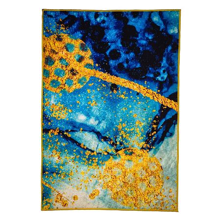Covor Modern golden, poliester, albastru, 60 x 90 cm