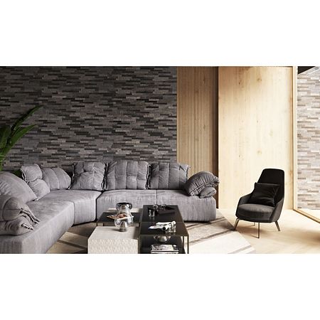 Piatra naturala decorativa Modulo Natimur Black Mix Polis, interior/exterior
