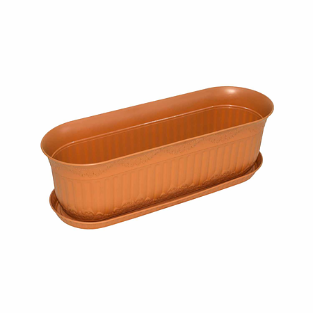 Jardiniera cu suport Balcony, plastic, teracota, 48 cm