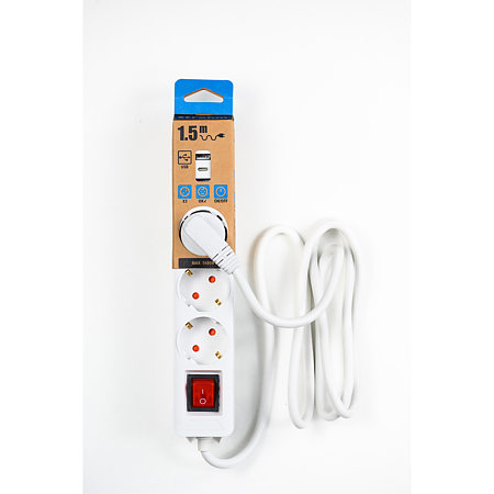 Prelungitor cu 3 prize Schuko si 2 prize USB A + 1 USB C Strohm, cablu 3 x 1.5 mm, IP20,  protectie copii, alb, 1.5 m