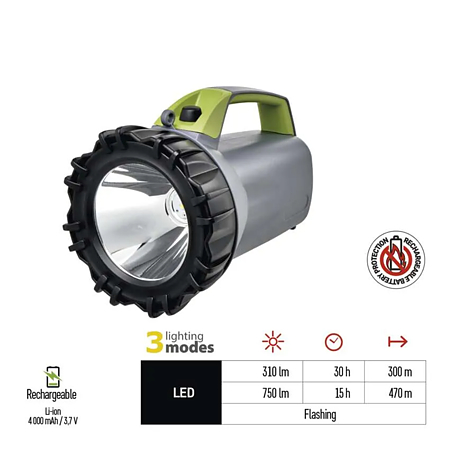 Lanterna LED reincarcabila 2312, 750 lm, 4000 mAh, 3 moduri de iluminare