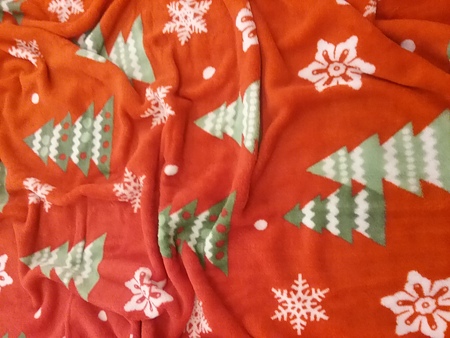 Patura Coral Xmas , poliester microflanel, rosu, 125 x 150 cm