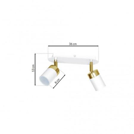 Spot Joker, 2 x GU10, metal, alb/auriu