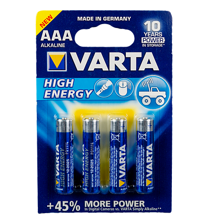 Baterii Varta High Energy, alcaline, AAA, 4 buc
