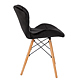 Scaun bucatarie / living Eliza, tapitat, catifea, negru, cadru de lemn, max. 110 Kg., 73 x 47 cm