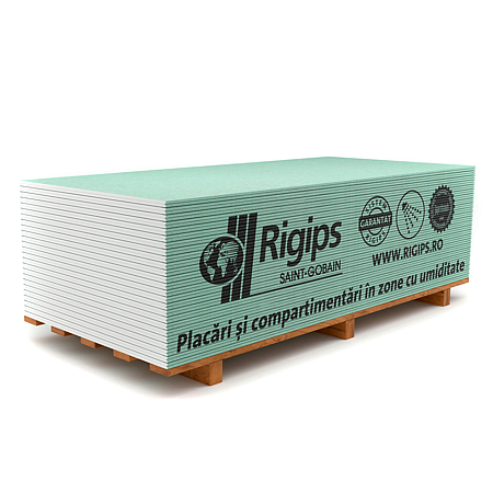 Placa gips carton Rigips RBI, grosime 12.5 mm, 1200 x 2600 mm