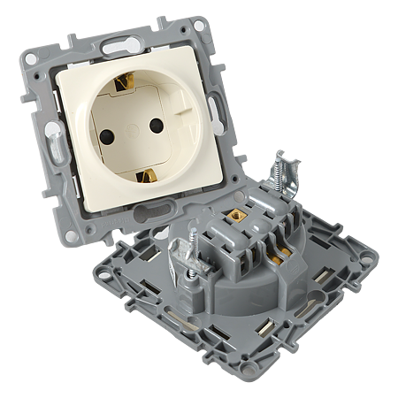 Priza simpla 2P+T Niloe, Legrand 764629, 16A, ivoar