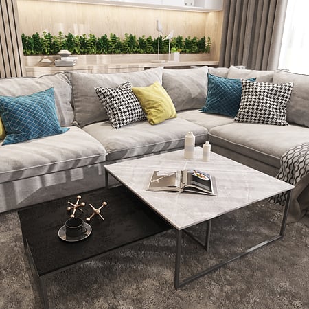 Blat bucatarie Kronospan Slim Line Plus K368 Grey Atlantic Marble, finisaj Pallazo Touch, decor piatra, 4100 x 650 x 12 mm