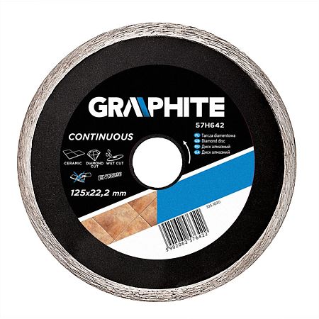 Disc diamantat beton/ceramica, Graphite, 125 x 22.2 x 2.2 mm