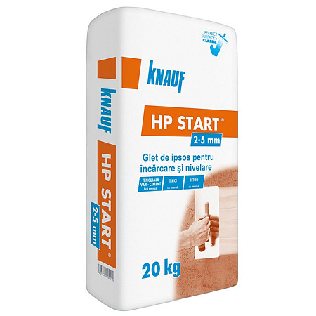 Glet incarcare si nivelare Knauf HP Start Plus, pe baza de ipsos, interior, 20 kg
