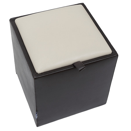 Taburet Box crem / wenge IP, 37 x 37 x 42 cm