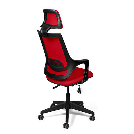 Scaun birou ergonomic rosu Kronsit Verona, tapiterie textila, rotativ, reglabil pe inaltime, 59 x 51 x 130 cm