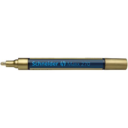 Marker permanent Schneider, varf rotund, 3 mm, cu vopsea aurie