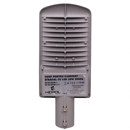 Corp iluminat stradal Hepol, LED, 0.15 A, 30W, IP65, alb neutru