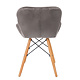 Scaun bucatarie / living Eliza, tapitat, catifea, cadru de lemn, gri, max. 110 Kg., 73 x 47 cm