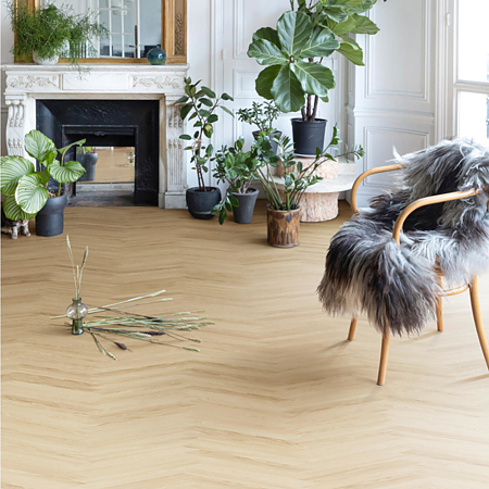 Parchet laminat furniruit 9,5 mm Berry Alloc Parqwood Herringbone Oak Calm Chêne, placa tip A, clasa de trafic comercial intens 33, abraziune AC5, OmniLoc A&B, 50,4 X 8,4 cm