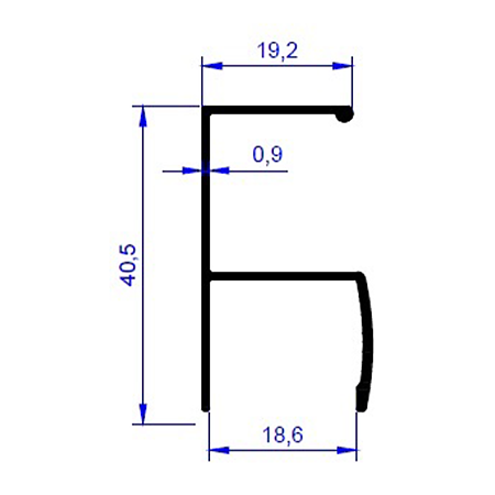Profil aluminiu pentru maner ER 5909, negru mat,  4 m