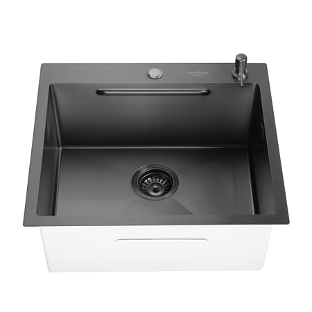Chiuveta bucatarie Sandonna Handmade HD5550, inox negru, 1 cuva, 50 x 55 cm