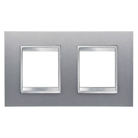 Rama decorativa Gewiss ChoruSmart GW16223VT, 2+2 module, orizontala, titan