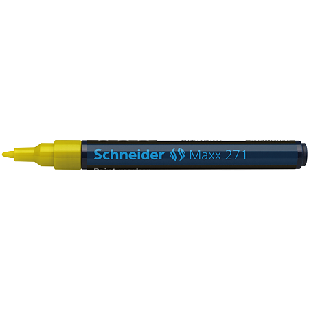 Marker permanent Schneider, varf rotund, 2 mm, cu vopsea galbena Marker permanent Schneider, varf rotund, 2 mm, cu vopsea galbena