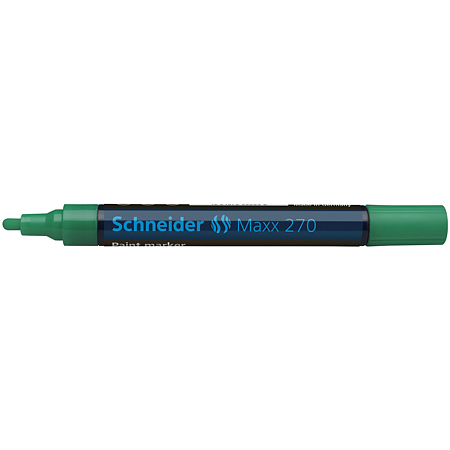 Marker permanent Schneider, varf rotund, 3 mm, cu vopsea verde 270 Marker permanent Schneider, varf rotund, 3 mm, cu vopsea verde 270