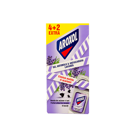 Tablete gel antimolii, Aroxol, miros de lavanda, 6 buc