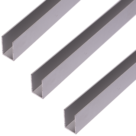 Profil tip U, aluminiu, 12,5 x 20 x 1 mm, L 1 m