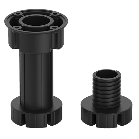 Picior reglabil, pastic, negru, 10 cm