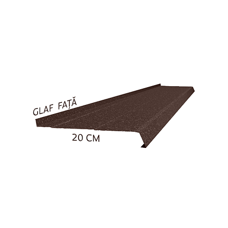 Glaf metalic exterior Caretta Briliant Z200, otel, maro, RAL 8017, 1500 x 200 mm