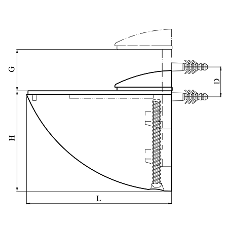 Suport polita Teko, metal, argintiu,76 x 52 x 16 x 30 mm Suport polita Teko, metal, argintiu,76 x 52 x 16 x 30 mm