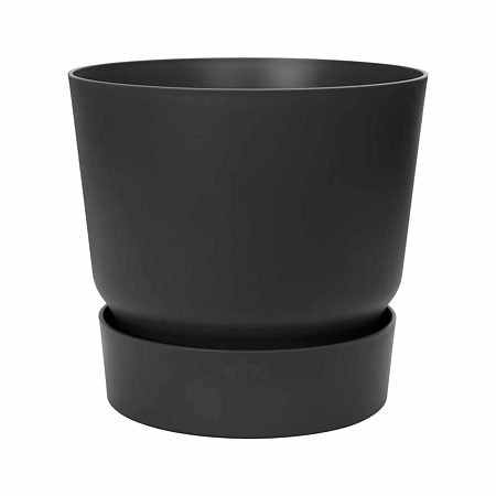 Ghiveci cu rezervor de apa Elho Greenville, plastic, negru, diametru 16 cm