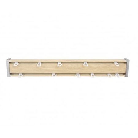 Sina aluminiu, stejar, lungime 200 cm, accesorii incluse
