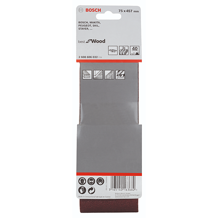 Benzi abrazive pentru slefuire suprafete lacuite si lemn Bosch, 75 mm, granulatie 40
